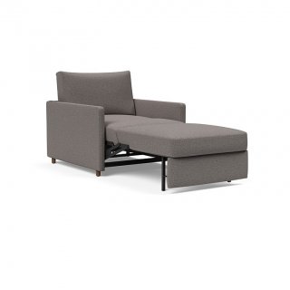 INNOVATION LIVING  Fauteuil NEAH SLIM convertible 80x195 tissu Mixed Dance Grey