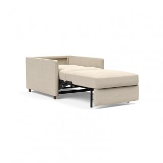 INNOVATION LIVING  Fauteuil NEAH SLIM convertible 80x195 tissu Phobos Latte