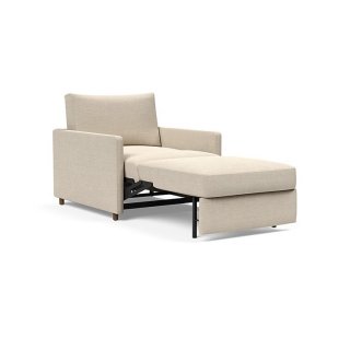 INNOVATION LIVING  Fauteuil NEAH SLIM convertible 80x195 tissu Phobos Latte