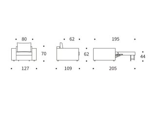 INNOVATION LIVING  Fauteuil NEAH STANDARD  convertible 80x195 tissu Avella Sand