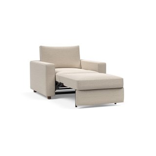 INNOVATION LIVING  Fauteuil NEAH STANDARD  convertible 80x195 tissu Blida Sand Grey