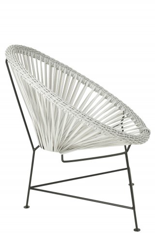Fauteuil design AGAFI en rotin blanc