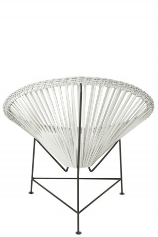 Fauteuil design AGAFI en rotin blanc