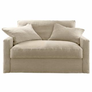 Fauteuil XL express BIDART couchage 80 cm tissu Newlin naturel  Home Spirit