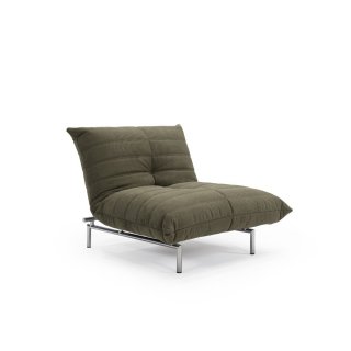 INNOVATION LIVING  Fauteuil MIKUNJO convertible lit 90x120 cm Tissu Cordufine Pine Green