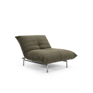 INNOVATION LIVING  Fauteuil MIKUNJO convertible lit 90x120 cm Tissu Cordufine Pine Green