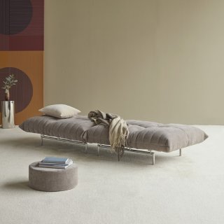 INNOVATION LIVING  Fauteuil MIKUNJO convertible lit 90x120 cm Tissu Esina Truffle
