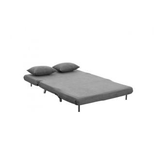 Canapé 2 places convertible design scandinave ULTRECHT pieds chêne clair tissu microfibre bleu clair