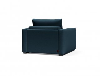 INNOVATION LIVING  Fauteuil design avec accoudoirs COSIAL Tissu Argus Navy Blue convertible lit 80*202cm