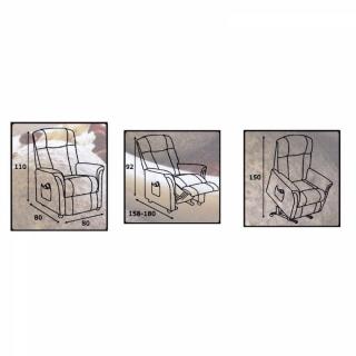 FREEDOM fauteuil relax et releveur électrique sans fil (mono-moteur) microfibre BOA gris