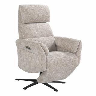 Fauteuil relax pivotant bi moteur AEGIS tissu doucy beige