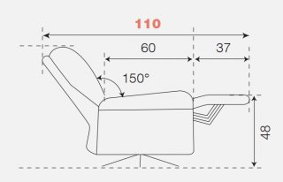 Fauteuil relax pivotant bi moteur ORNATA tissu chenillé & pvc gris anthracite