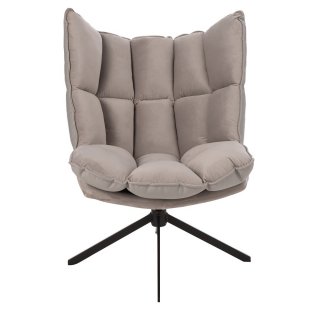 Fauteuil relax pivotant PIETRA tissu gris metallisé