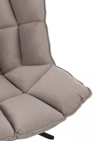 Fauteuil relax pivotant PIETRA tissu gris metallisé