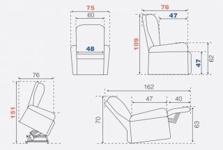 Fauteuil relax releveur PULSE bi-moteur zéro gravité microfibre vintage gris taupe