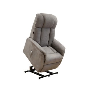 Fauteuil relax releveur PULSE bi-moteur zéro gravité microfibre vintage gris taupe