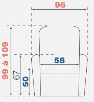 Fauteuil relaxation électrique ORNATA tissu chenillé bleu nuit