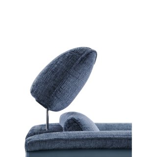 Fauteuil relaxation électrique ORNATA tissu chenillé bleu nuit