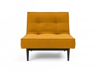 INNOVATION LIVING Fauteuil SPLITBACK STYLETTO convertible lit 90*115 cm pieds fuseau noir tissu Elegance Burned Curry