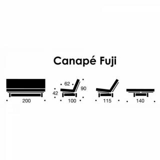 INNOVATION LIVING FUJI Clic-clac matelassé + accoudoirs convertible lit  200*140cm