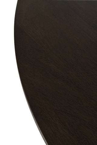 Table ronde de repas design GADRA bois de manguier marron foncé