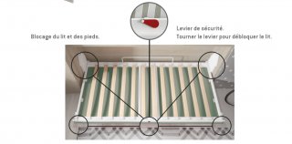Armoire lit escamotable PRIMO bureau intégré Couchage 140x200cm Profondeur 37cm