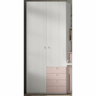 Armoire saisons droite 114,1 x 57,5 mélaminé 2 portes 4 tiroirs 