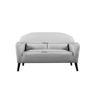 Canapé 2 places style scandinave IGEA tissu tweed bleu azur