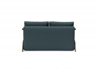 Canapé convertible lit 140 cm ILB 500 chêne fumé tissu Mahoga Dark Blue