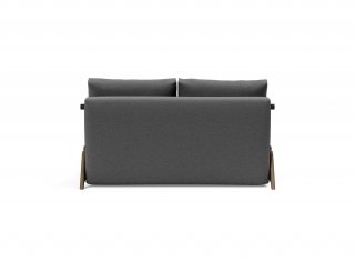 Canapé convertible lit 140 cm ILB 500 chêne fumé tissu Mahoga Seal Grey