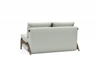 Canapé convertible lit 140 cm ILB 500 chêne fumé tissu Mozart Slate Brown