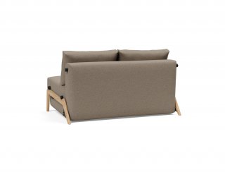 Canapé convertible lit 140 cm ILB 500 chêne laqué tissu Mahoga Caramel Grey