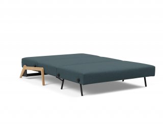Canapé convertible lit 140 cm ILB 500 chêne laqué tissu Mahoga Dark Blue