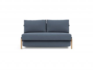 Canapé convertible lit 140 cm ILB 500 chêne laqué tissu Yogia Oceane Blue