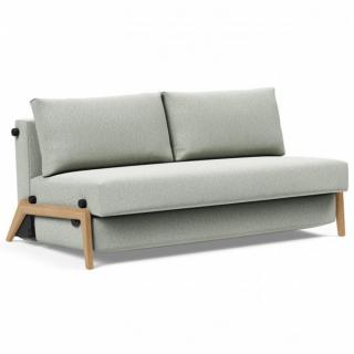 Canapé convertible lit 160 cm ILB 500 chêne laqué tissu Mozart Slate Brown