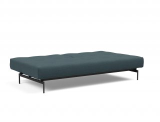 Canapé convertible lit 115x210 cm ILB 200 acier noir tissu Mahoga Dark Blue