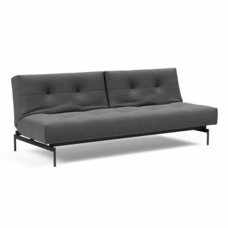 Canapé convertible lit 115x210 cm ILB 200 acier noir tissu Mahoga Seal Grey