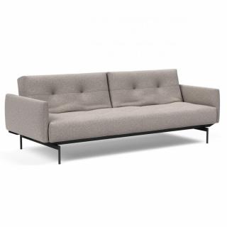 Canapé convertible lit 115x210 cm ILB 201 acier noir tissu Corocco Warm Grey