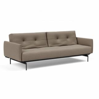 Canapé convertible lit 115x210 cm ILB 201 acier noir tissu Mahoga Caramel Grey