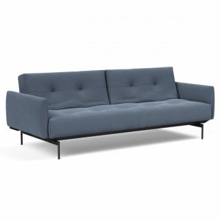 Canapé convertible lit 115x210 cm ILB 201 acier noir tissu Yogia Oceane Blue