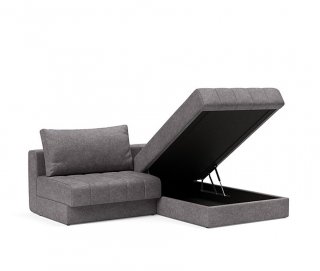 INNOVATION LIVING  Canapé lit AKELLO LOUNGER couchage 166x200 tissu Avella Grey