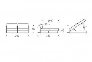 INNOVATION LIVING  Canapé lit AKELLO LOUNGER couchage 166x200 tissu Avella Sand