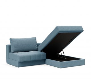 INNOVATION LIVING  Canapé lit AKELLO LOUNGER couchage 166x200 tissu Mixed Dance Light Blue