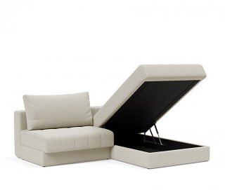 INNOVATION LIVING  Canapé lit AKELLO LOUNGER couchage 166x200 tissu Mixed Dance Natural