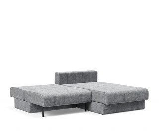 INNOVATION LIVING  Canapé lit AKELLO LOUNGER couchage 166x200 tissu Twist Granite