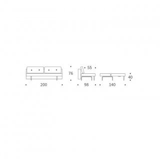 INNOVATION LIVING Canape lit RECAST couchage 200x140 tissu Corduroy Orange