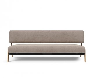  Canapé convertible Lit de repos NOLIS  piétement Chêne laqué  tissu Cordufine Beige