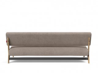  Canapé convertible Lit de repos NOLIS  piétement Chêne laqué  tissu Cordufine Beige