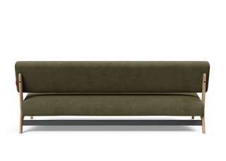  Canapé convertible Lit de repos NOLIS  piétement Chêne laqué  tissu Cordufine Pine Green