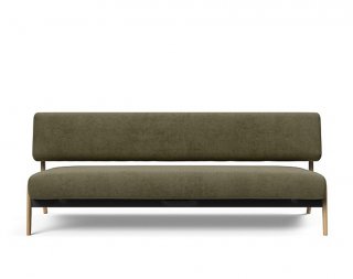  Canapé convertible Lit de repos NOLIS  piétement Chêne laqué  tissu Cordufine Pine Green